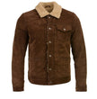 Milwaukee Leather Vintage SFM1817 Men's Brown Suede Leather Fashion Coat Jacket w/ Plush Sherpa Inside Lining