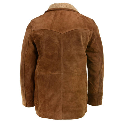 Milwaukee Leather Vintage SFM1819 Men's Western Style Long Brown Suede Leather Fashion Coat Jacket