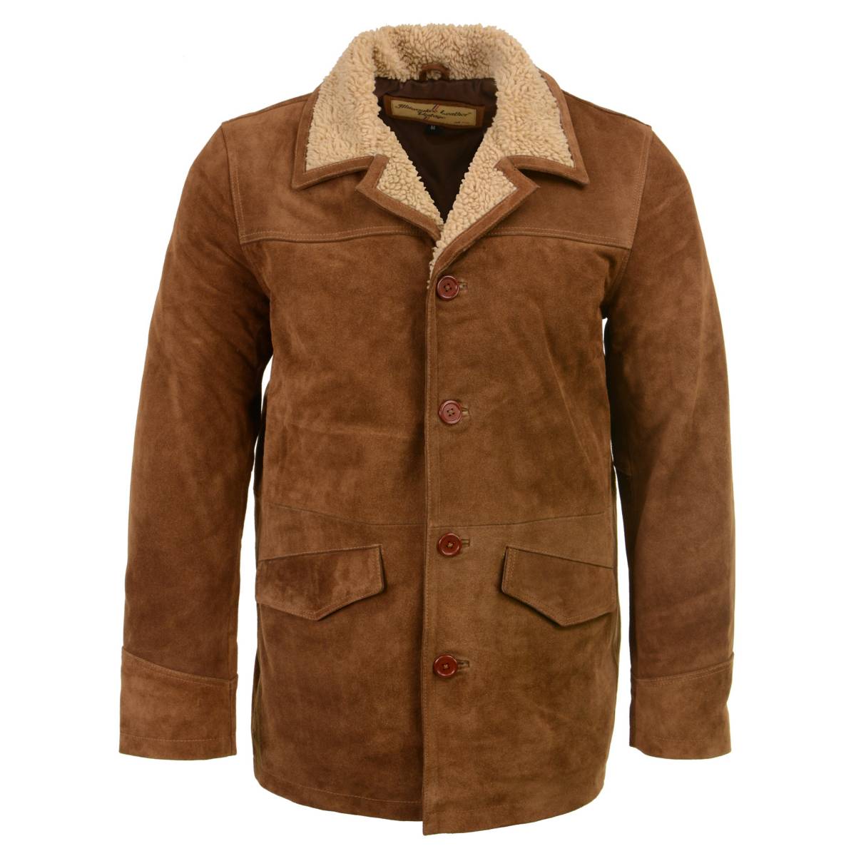 Milwaukee Leather Vintage SFM1819 Men's Western Style Long Brown Suede Leather Fashion Coat Jacket