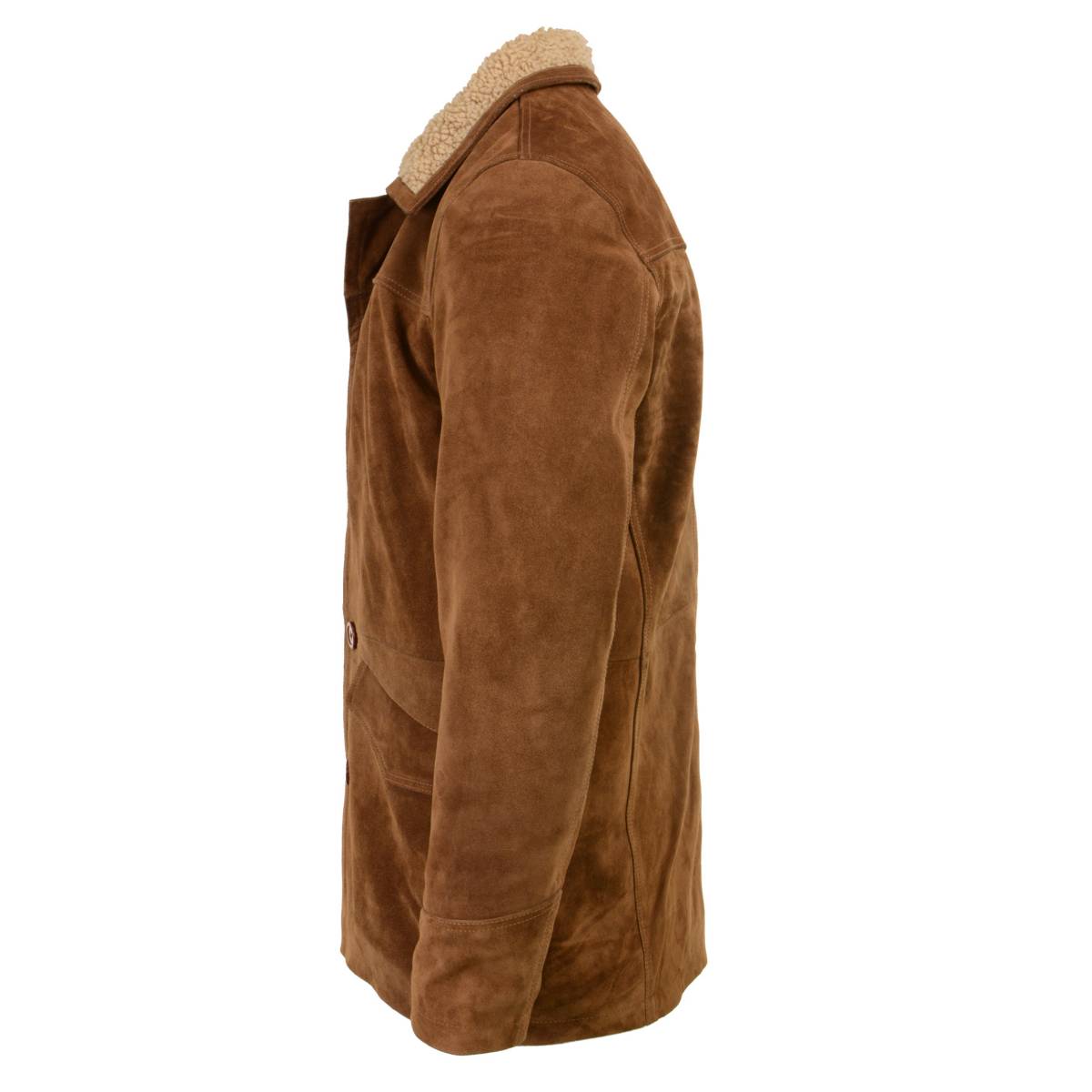 Milwaukee Leather Vintage SFM1819 Men's Western Style Long Brown Suede Leather Fashion Coat Jacket