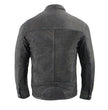 Milwaukee Leather SFM1830 Men's 'Cafe Racer' Triple Stitch Black and Grey Leather Jacket