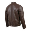 Milwaukee Leather SFM1835 Men's Brown ‘Cafe Racer’ Leather Jacket with Snap Button Collar