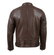 Milwaukee Leather SFM1835 Men's Brown ‘Cafe Racer’ Leather Jacket with Snap Button Collar