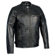 Milwaukee Leather SFM1840 Men's 'Quilted' Black Leather Fashion Jacket with Snap Button Collar