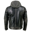 Milwaukee Leather SFM1846 Men's Black Fashion Casual Leather Jacket with Removable Hoodie