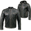 Milwaukee Leather SFM1846 Men's Black Fashion Casual Leather Jacket with Removable Hoodie