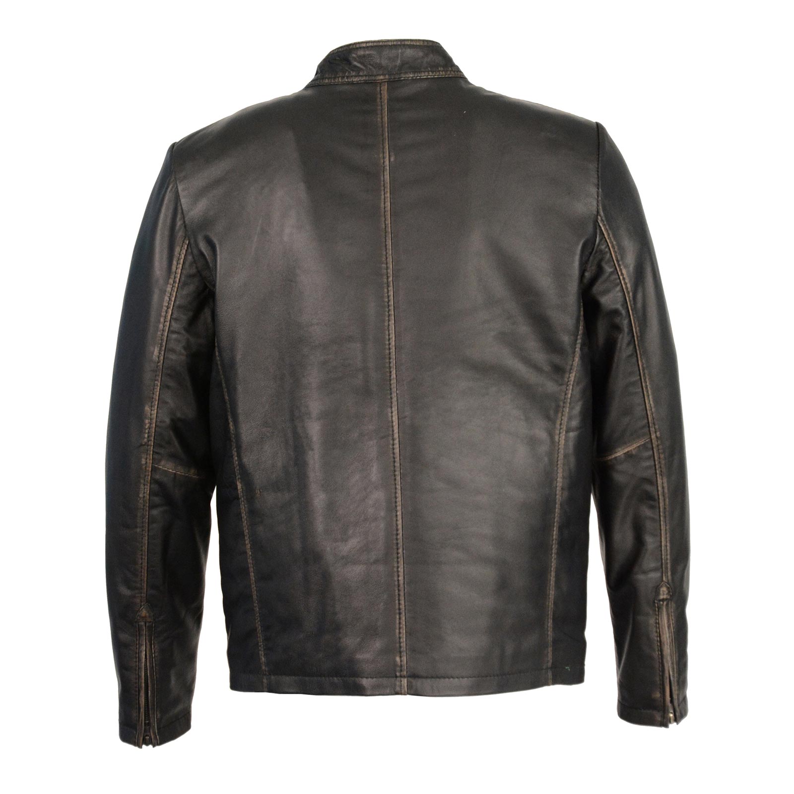 Milwaukee Leather SFM1855 Men's Black Brown Leather Moto Racer