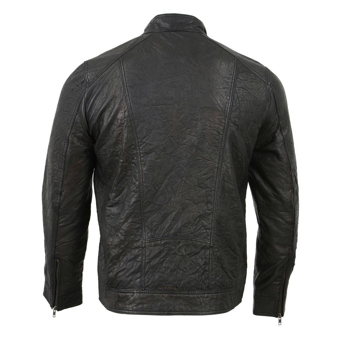 Milwaukee Leather SFM1861 Men's Two-Tone Leather Jacket with Front Zipper Closure