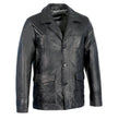 Milwaukee Leather Men's Black Leather Button Closure Blazer Car Coat Fashion Jacket SFM1870