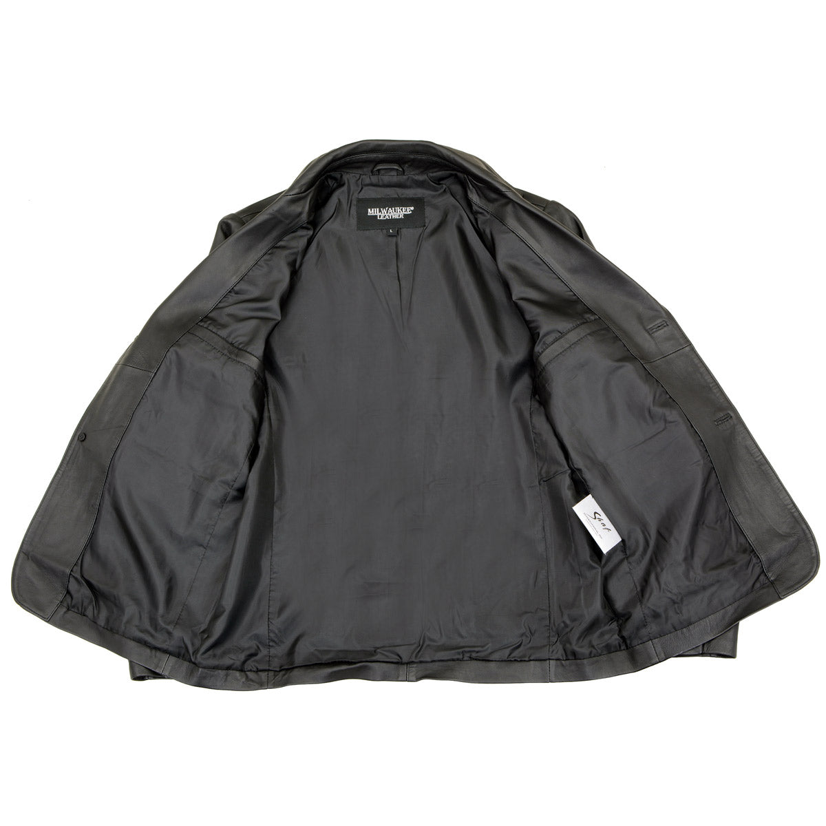 Milwaukee Leather SFM1880 Men's Black 2-Button Closure Car Coat