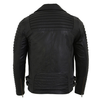 Milwaukee Leather SFM1885 Men's Black Leather Fashion Jacket with Piping Design