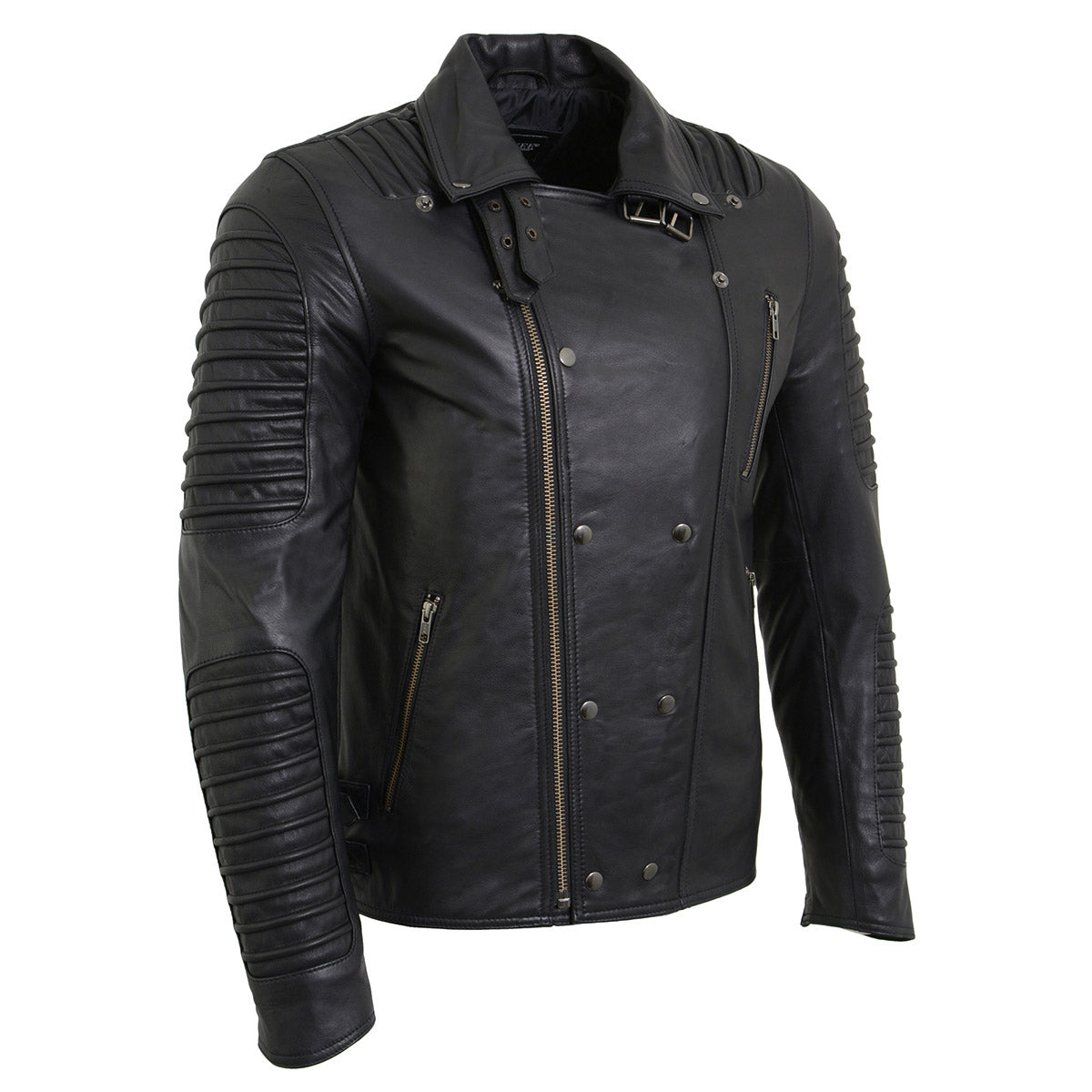 Milwaukee Leather SFM1885 Men's Black Leather Fashion Jacket with Piping Design