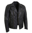 Milwaukee Leather SFM1885 Men's Black Leather Fashion Jacket with Piping Design