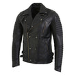 Milwaukee Leather SFM1885 Men's Black Leather Fashion Jacket with Piping Design
