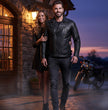 Milwaukee Leather SFM1885 Men's Black Leather Fashion Jacket with Piping Design