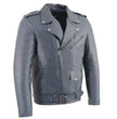 Milwaukee Leather SFM1890 Men's Blue Leather Classic Moto Leather Jacket