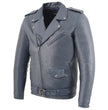 Milwaukee Leather SFM1890 Men's Blue Leather Classic Moto Leather Jacket