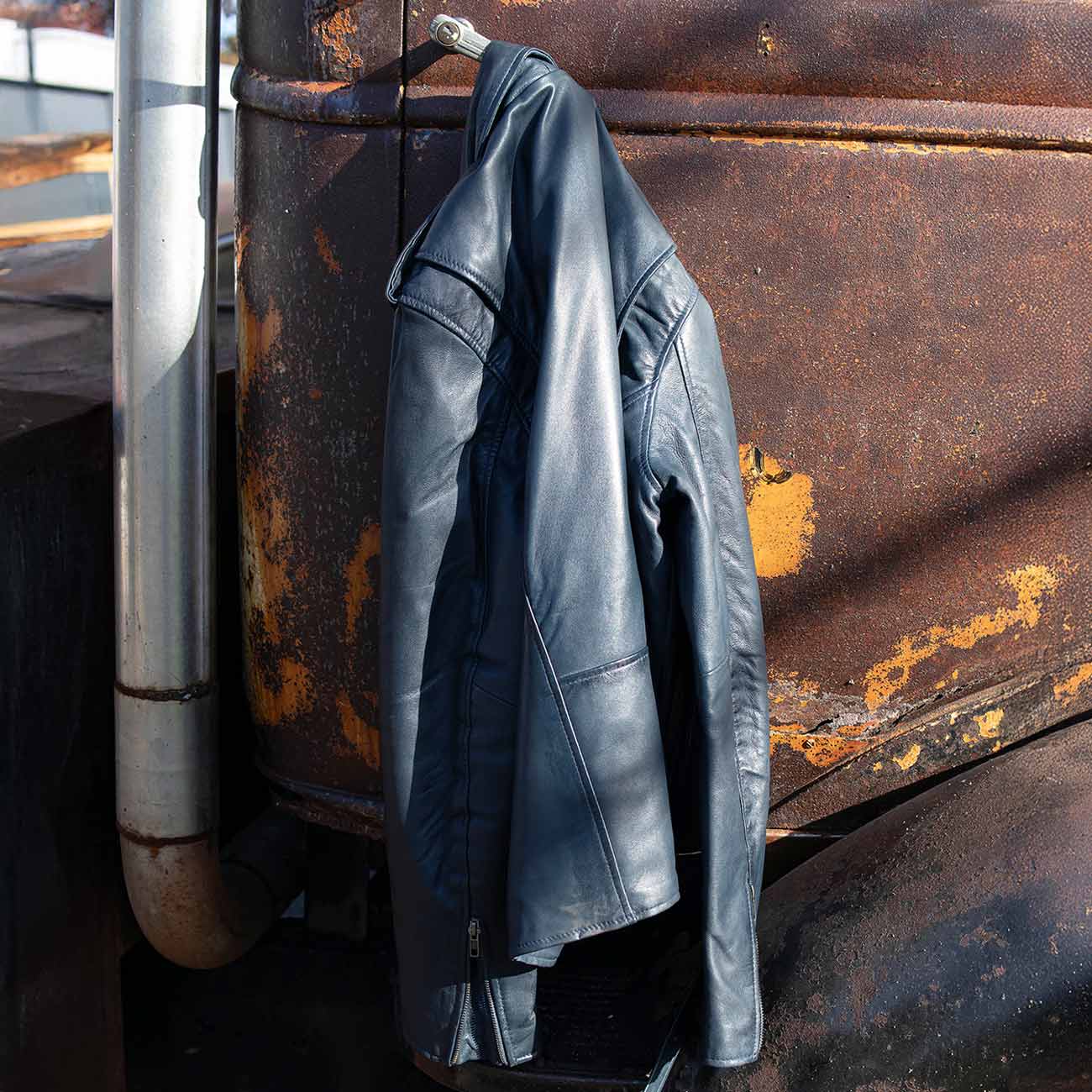 Milwaukee Leather SFM1890 Men's Blue Leather Classic Moto Leather