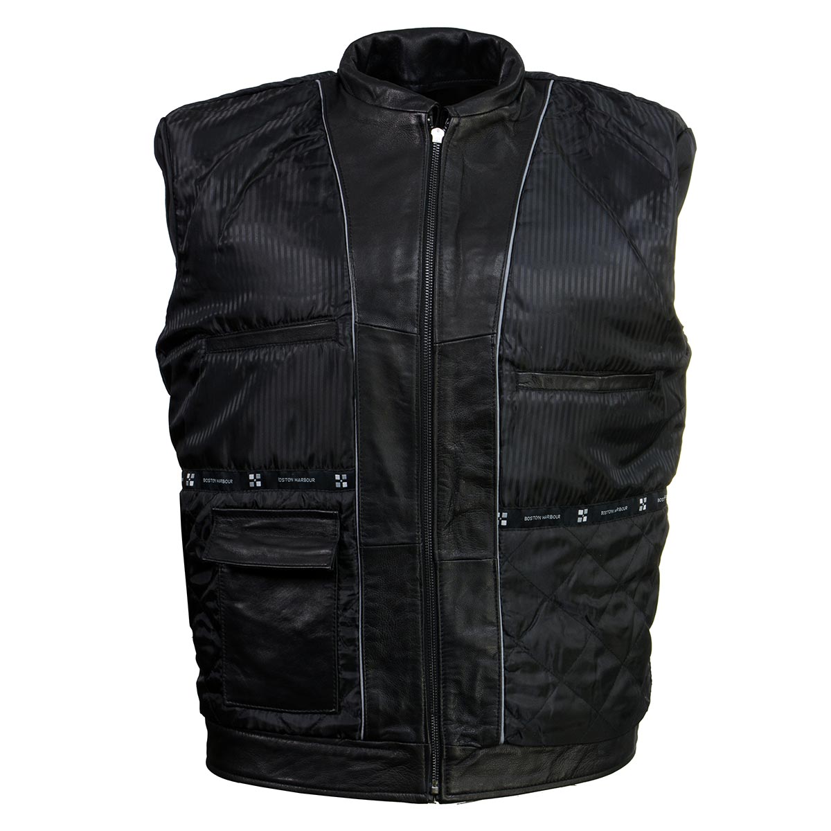 Boston Harbour 1.0 Men's Black New Zealand Lamb Leather Fashion Car Coat Jacket SFM1899