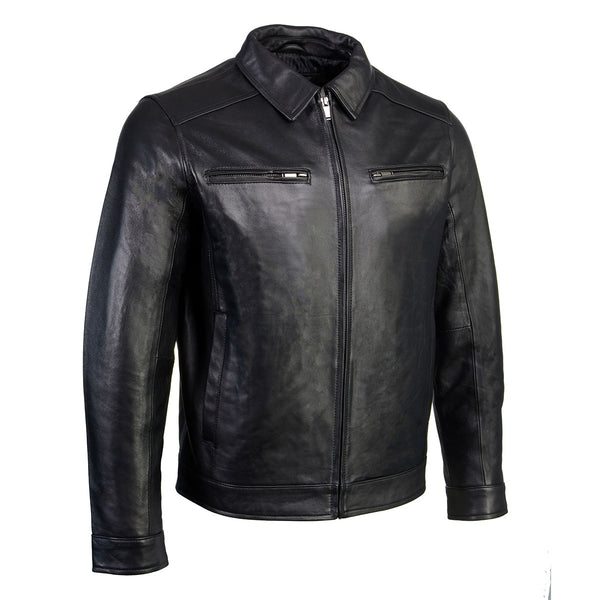 Boston Harbour 1.0 Men's Black New Zealand Lamb Leather Fashion