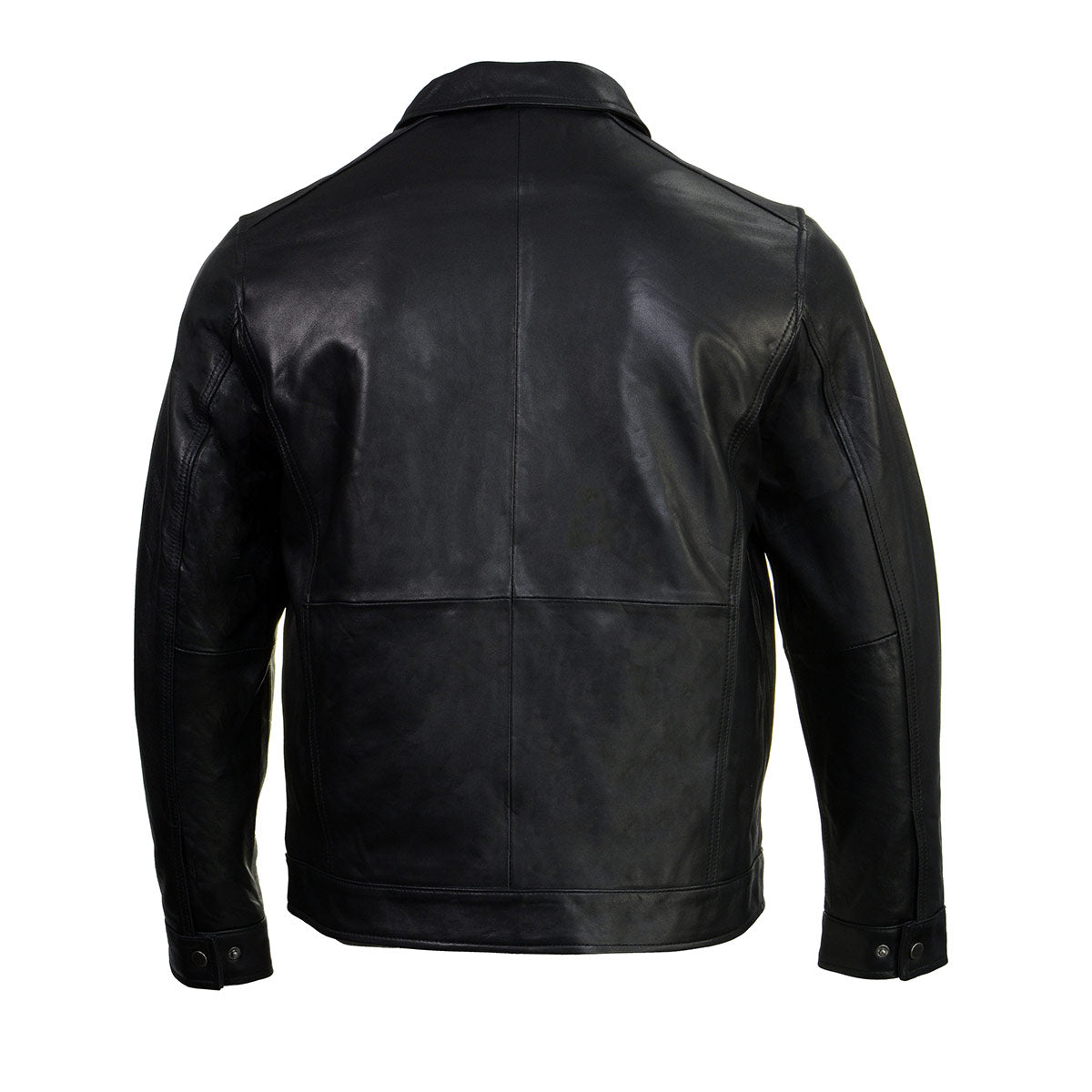 Men's Black New Zealand Lamb Leather Fashion Car Coat Jacket