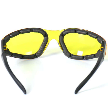 Hot Leathers Rider Sunglasses with Padding and Yellow Lenses SGF1047