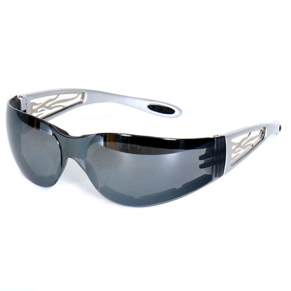 Hot Leathers SGF1073 Silver Mirror Foam Padded Metal Framed Sunglasses