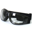 Hot Leathers SGG1005 Eliminator Style Motorcycle Riding Goggles with Clear Lenses