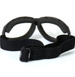 Hot Leathers SGG1005 Eliminator Style Motorcycle Riding Goggles with Clear Lenses