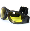 Hot Leathers SGG1007 Eliminator Style Motorcycle Riding Goggles with Yellow Lenses