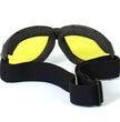 Hot Leathers SGG1007 Eliminator Style Motorcycle Riding Goggles with Yellow Lenses