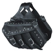 Milwaukee Leather SH55102 Black PVC Zip Off Medium Size Chrome Studded Motorcycle Saddlebag
