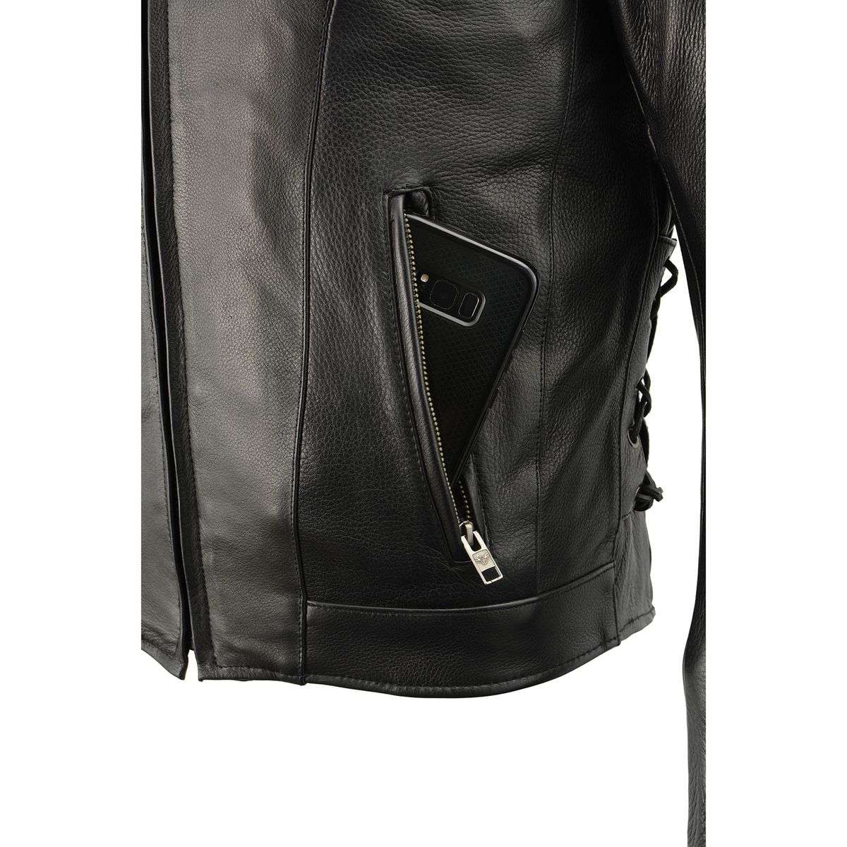 Milwaukee Leather SH1010 Men's 'Scooter' Black Vented Leather