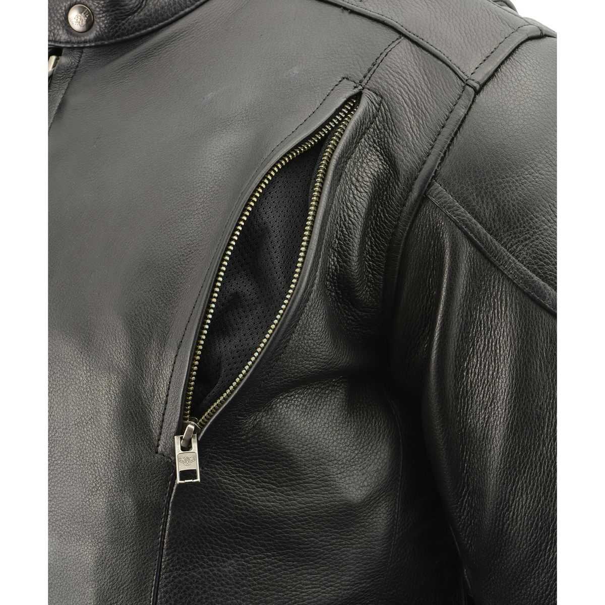 Milwaukee Leather SH1010 Men's 'Scooter' Black Vented Leather