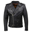 Milwaukee Leather SH1011 Men's Classic Brando Premium Leather Black Motorcycle Riders Leather Jacket w/ Side Laces