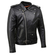 Milwaukee Leather SH1011 Men's Classic Brando Premium Leather Black Motorcycle Riders Leather Jacket w/ Side Laces