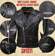 Milwaukee Leather SH1011 Men's Classic Brando Premium Leather Black Motorcycle Riders Leather Jacket w/ Side Laces