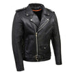 Milwaukee Leather SH1011 Men's Classic Brando Premium Leather Black Motorcycle Riders Leather Jacket w/ Side Laces
