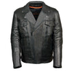 Leather King SH1018 Men's ‘Pistol Pete’ Motorcycle Jacket with Utility Pocket