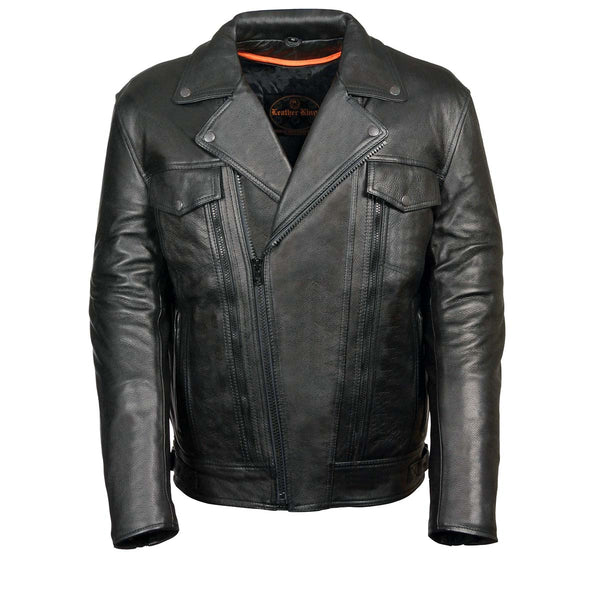 Schott Kings County ジャケット Sサイズ ヒョウ柄 Leather King SH1018 Men's 'Pistol Pete' Motorcycle Jacket with