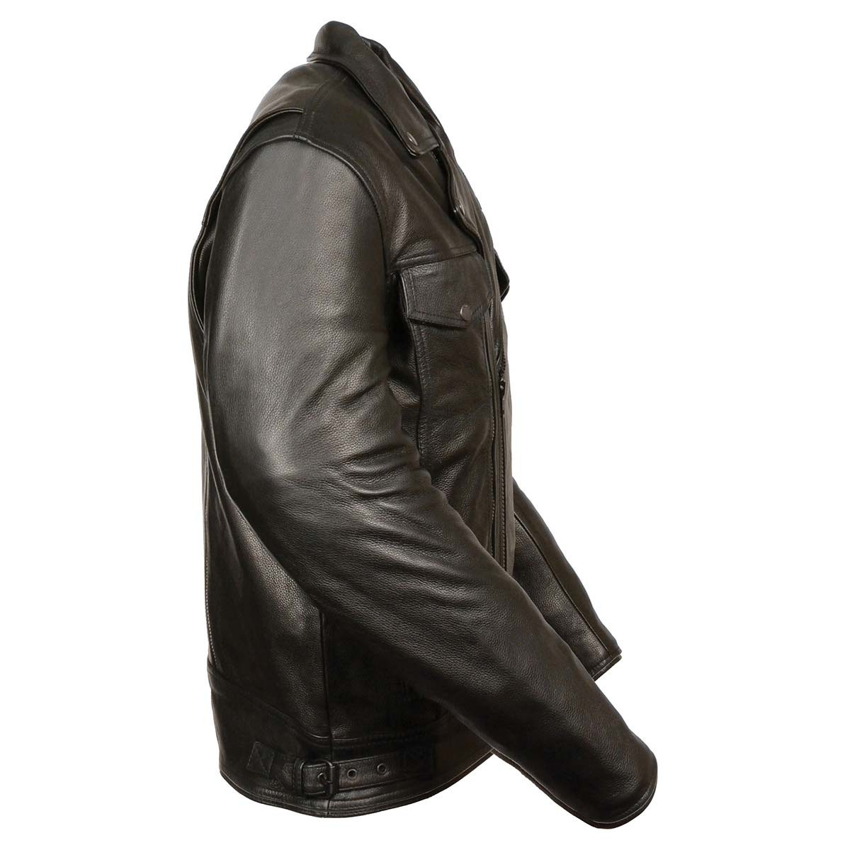 Leather King SH1018 Men's ‘Pistol Pete’ Motorcycle Jacket with Utility Pocket