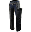 Milwaukee Leather Chaps for Men's Black Premium Leather - Classic Jean Style Pockets Motorcycle Chap - SH1101TALL