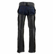 Milwaukee Leather SH1101TALL Men's Classic Black Motorcycle Riding Leather Chaps with Jean Pockets in Tall Sizes