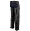 Milwaukee Leather Chaps for Men's Black Premium Leather - Classic Jean Style Pockets Motorcycle Chap - SH1101TALL