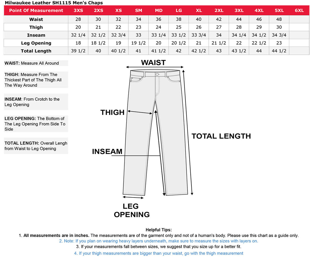 Milwaukee Leather Chaps for Men&