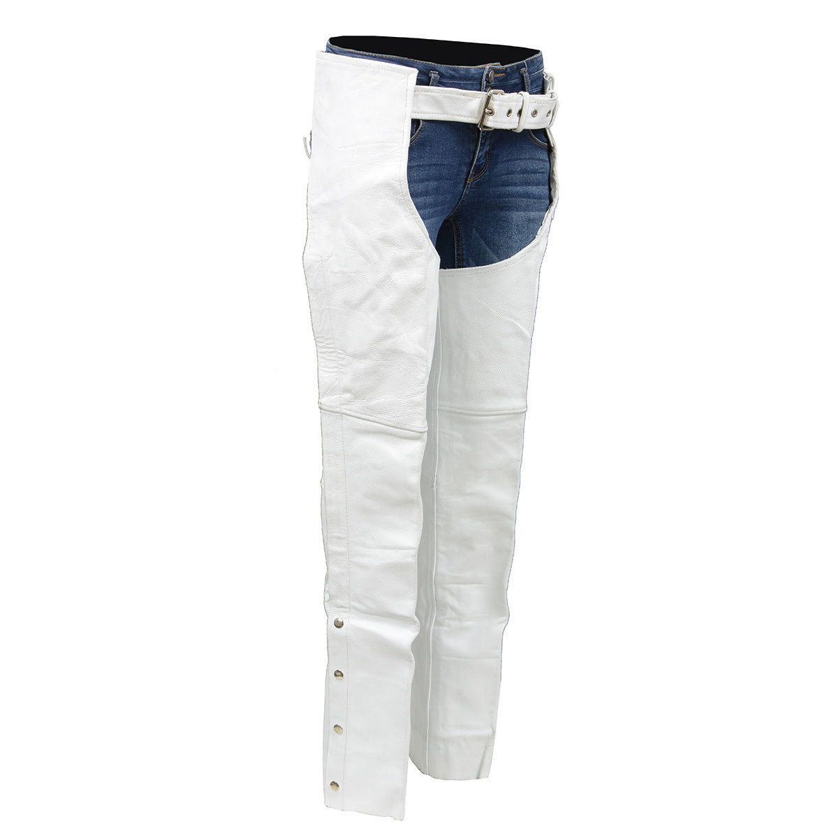 Milwaukee Leather SH1115 Women's White Classic Leather Motorcycle Chaps