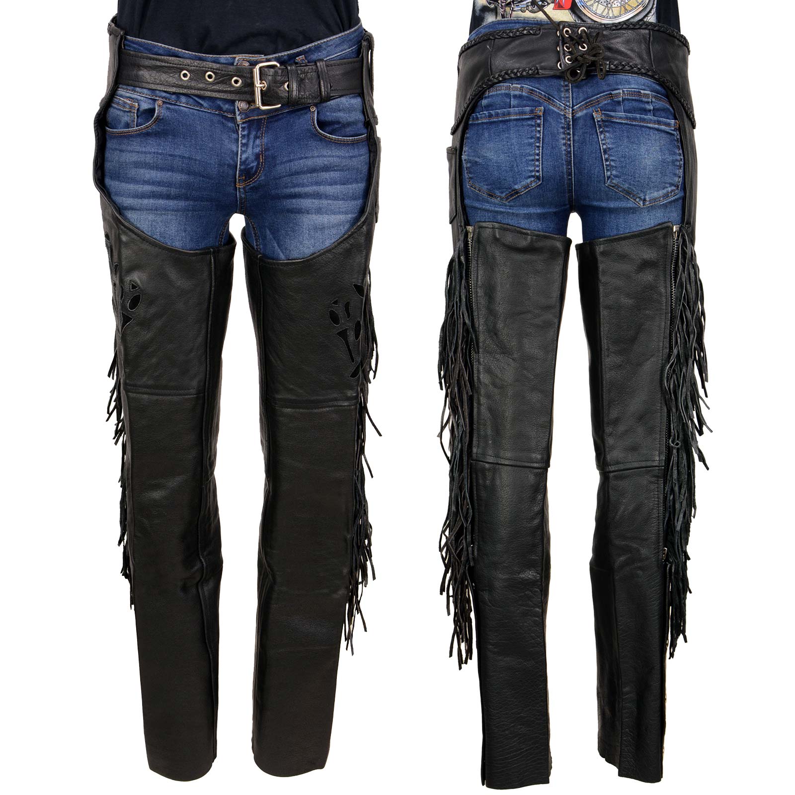 Milwaukee Leather SH1116 Women's Classic Braided & Fringed Black Milwaukee Leather SH1116 Women's Classic Braided & Fringed Black