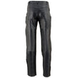 Milwaukee Leather SH1150 Men's Black Leather Motorcycle Over Pants with Jean Style Pockets
