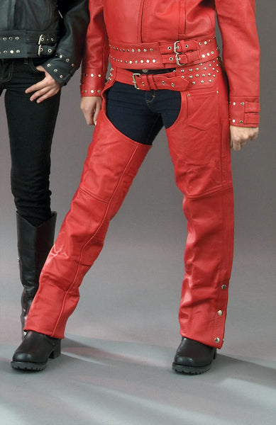 Milwaukee Leather SH1163 Women's 'Studded' Red Classic Leather