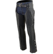 Milwaukee Leather Chaps for Men's Black Prime Leather Zipped Thigh Pocket-Mesh Lined Motorcycle Rider Chap-SH1190